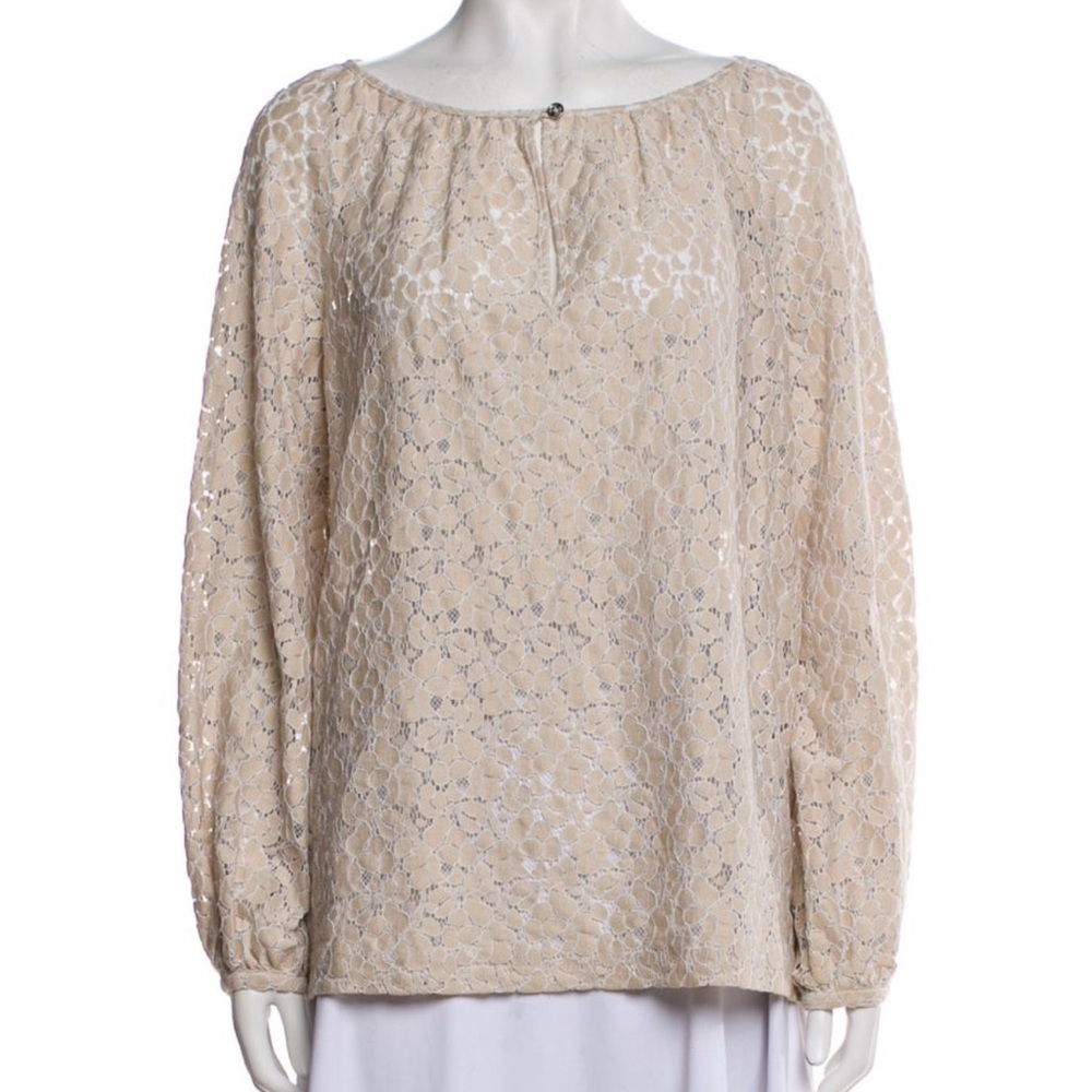 Tory Burch Beige Lace Blouse Size 10